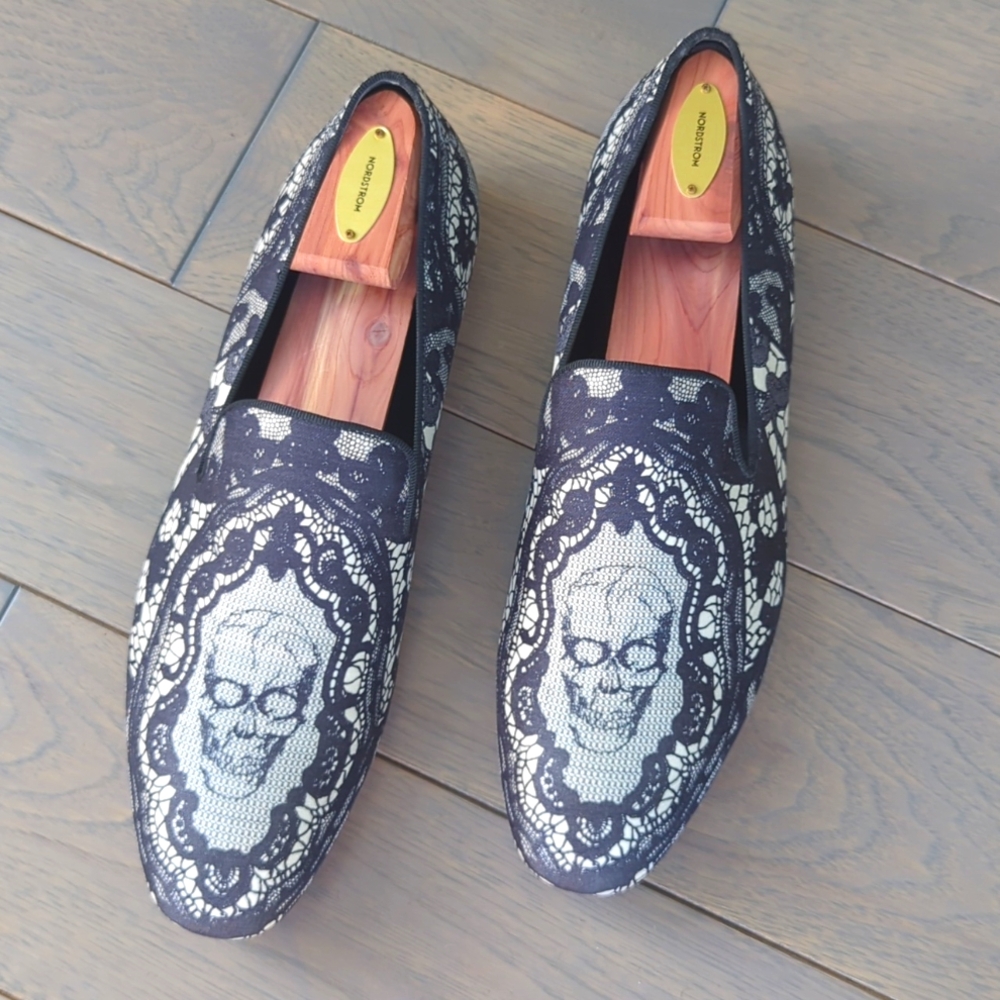 Alexander McQueen Black and White Men's Shoes